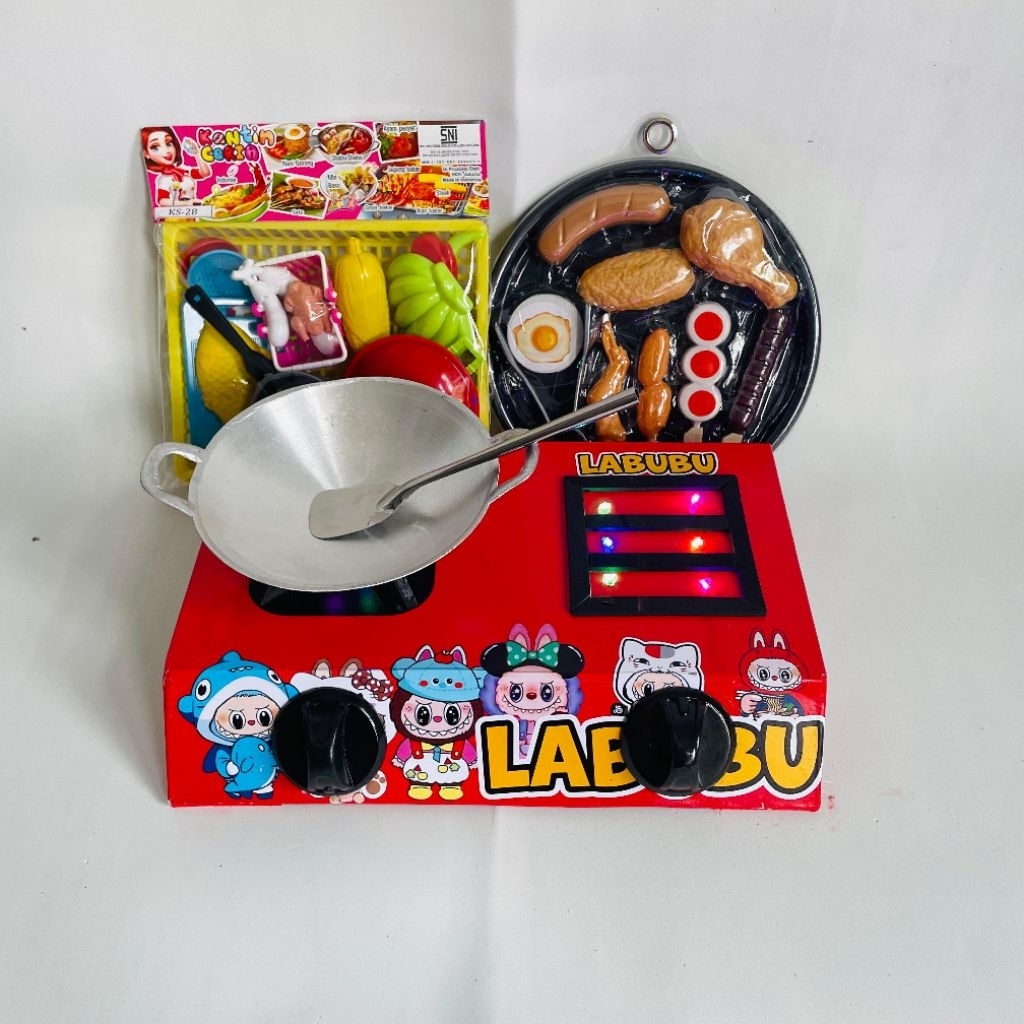 mainan kompor masak-masakan, mainan kompor bisa nyala + musik