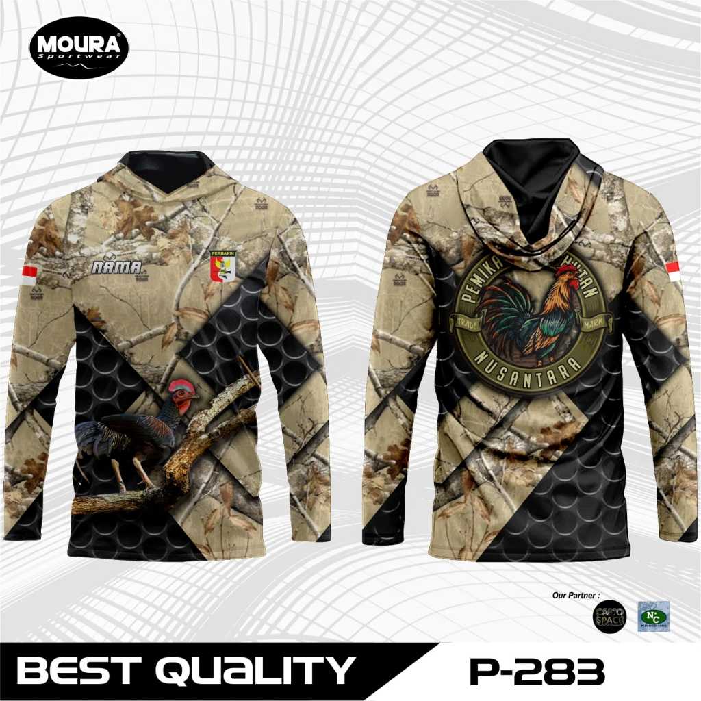 STLTH Baju Jersey Berburu Camo Ayam Hutan Tambah Nama Logo Printing Anti UV