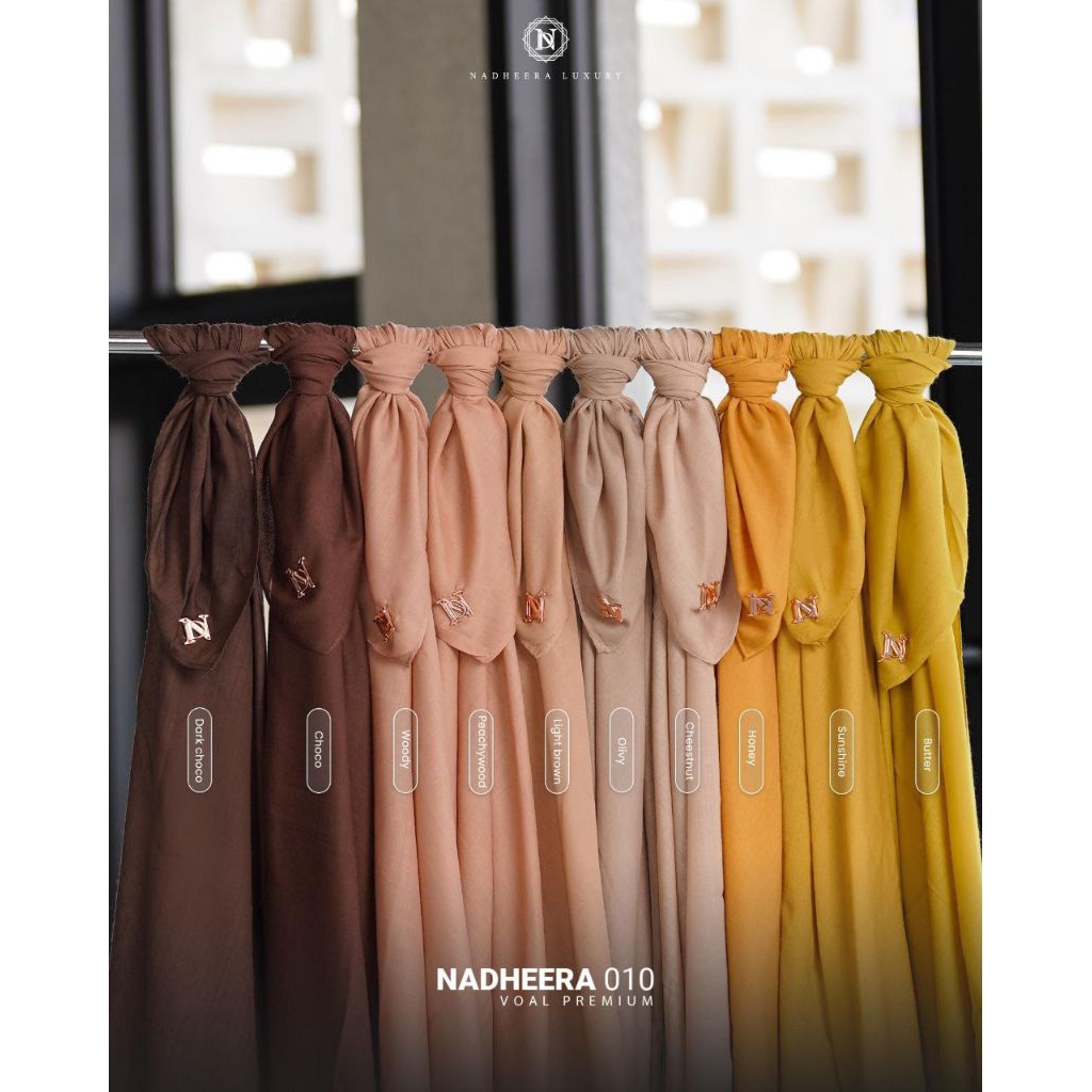 NADHEERA LUXURY N010 || hijab polos || hijab segiempat