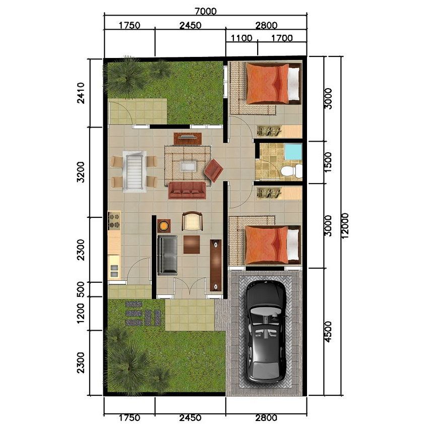 Desain Rumah Minimalis Tipe 7 x 12