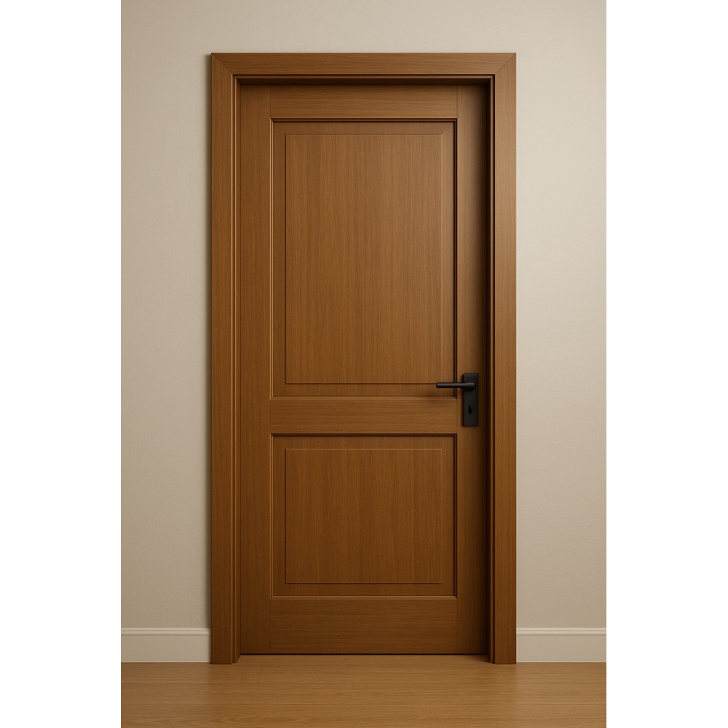 Pintu Kayu Jati Minimalis Premium/ Daun Pintu Solid Elegan 90 x 210 dengan Handle Modern
