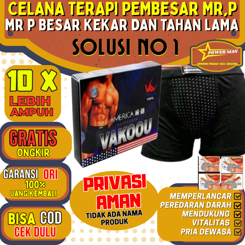 Celana Dalam Kesehatan Kesuburan Vitalitas Stamina Tahan Lama Pria Vakoou Original USA Boxer Magnet