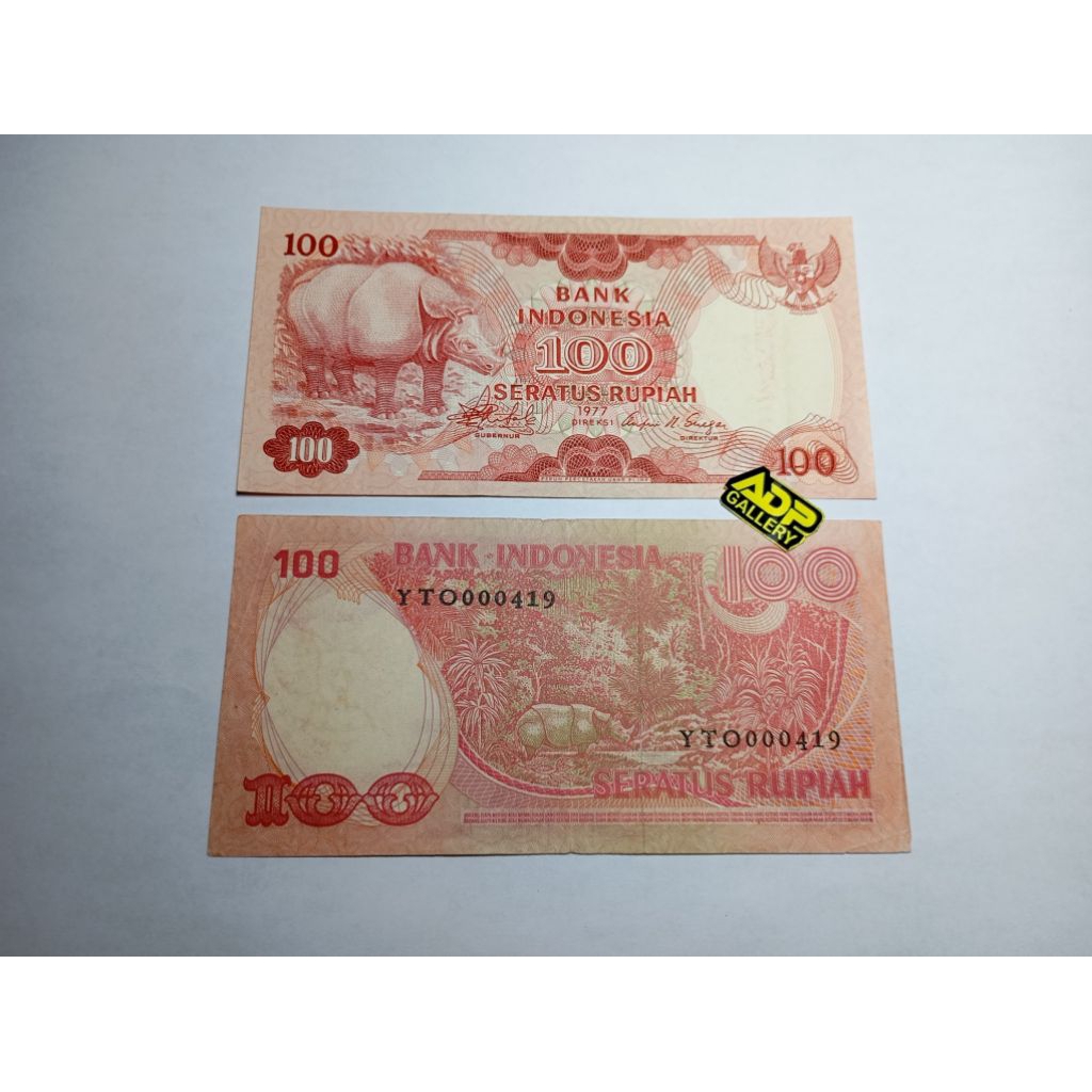 Uang kuno Asli indonesia 100 Badak original.