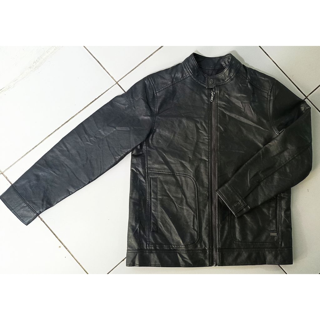 LEATHER ] JAKET KULIT RENOMA ORYGINAL LD 92 94 CM