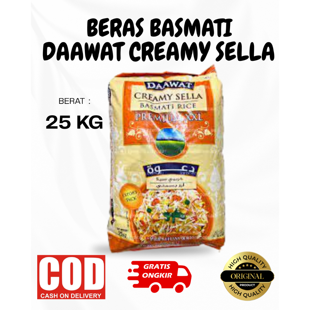 Beras Basmati Daawat Premium XXL Creamy Sella 25 Kg