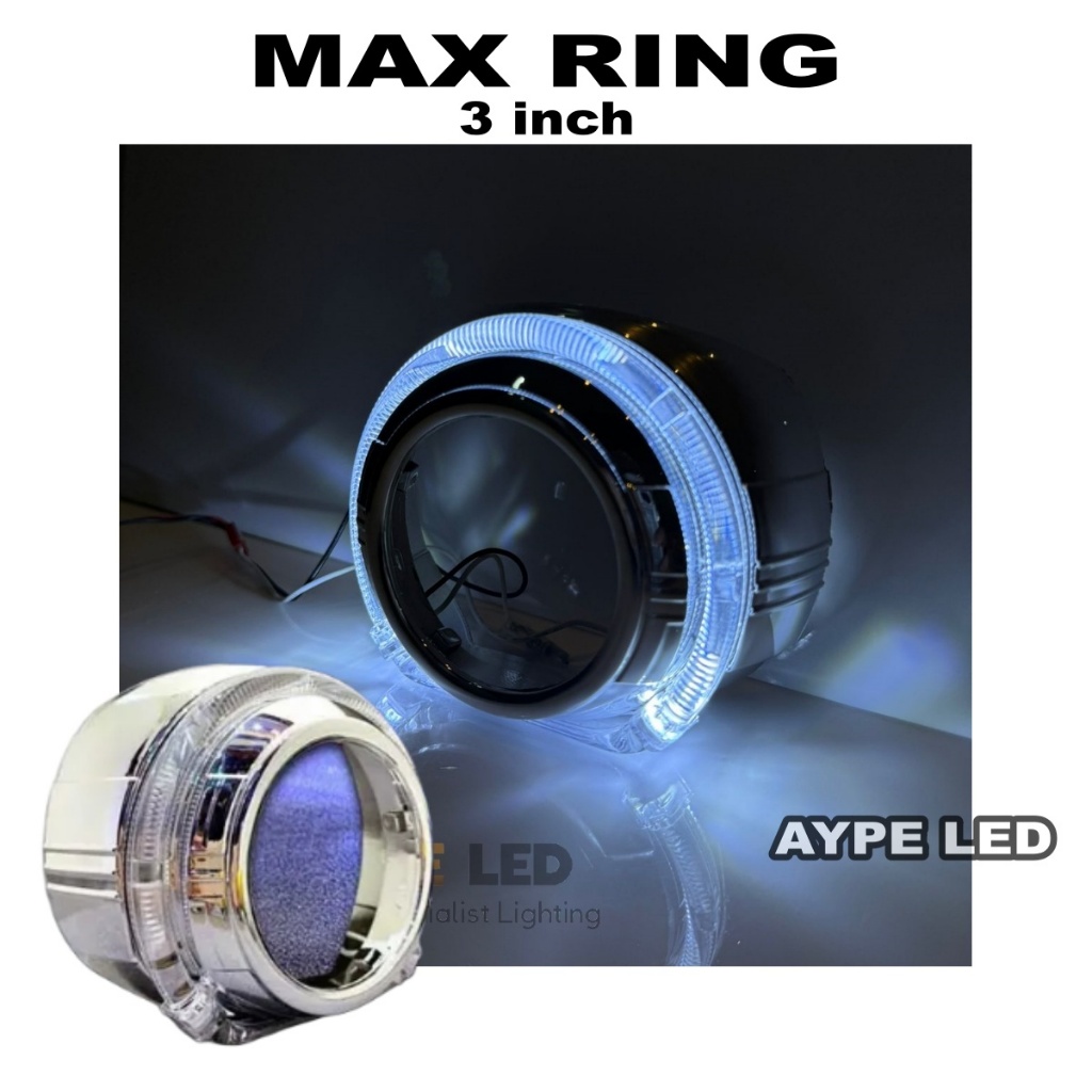 Ring Shroud Biled 3 inchi Max Ring Putih Chrome Ring Biled projector 3 inch PNP