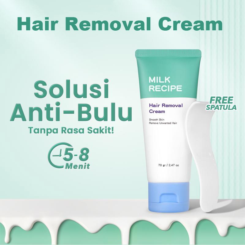 Milk Recipe Hair Removal Cream 70gr - Krim Perontok Bulu Ketiak dan Bulu Lainnya - Krim Waxing Yang 