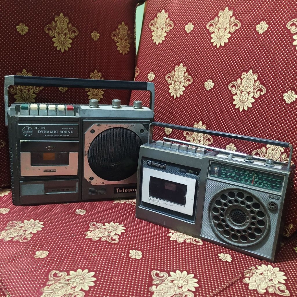 radio tape vintage old school telesonic n national