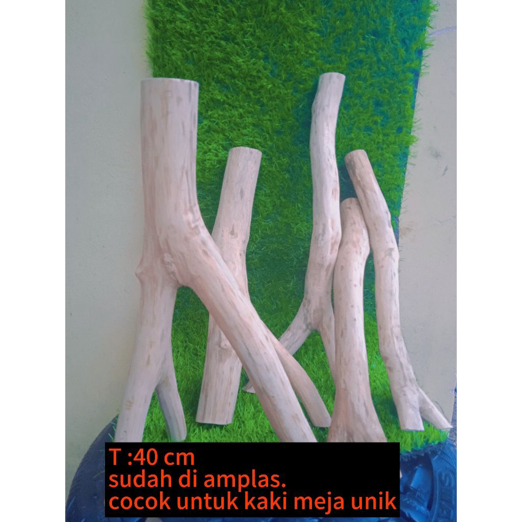 kaki kursi kayu / kaki meja kayu | tinggi 40cm  / Lurus