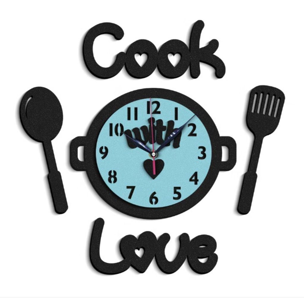 Jam Hiasan Dinding Dapur Cook With Love
