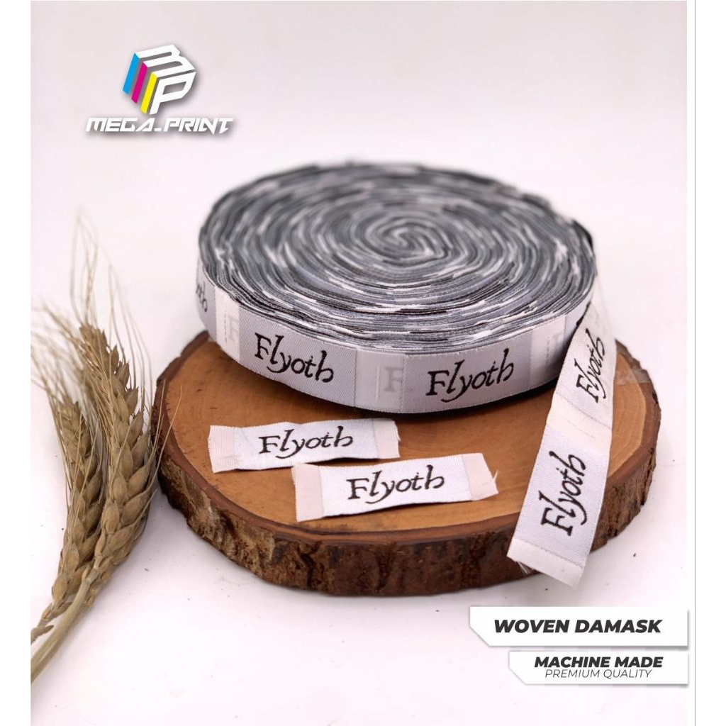 label woven custom /label woven damask/label baju