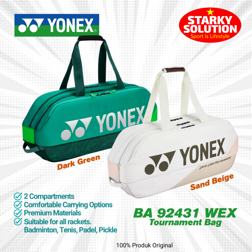 Tas Raket YONEX BA 92431 WEX Tenis Padel Badminton Pro Tournament Bag Original