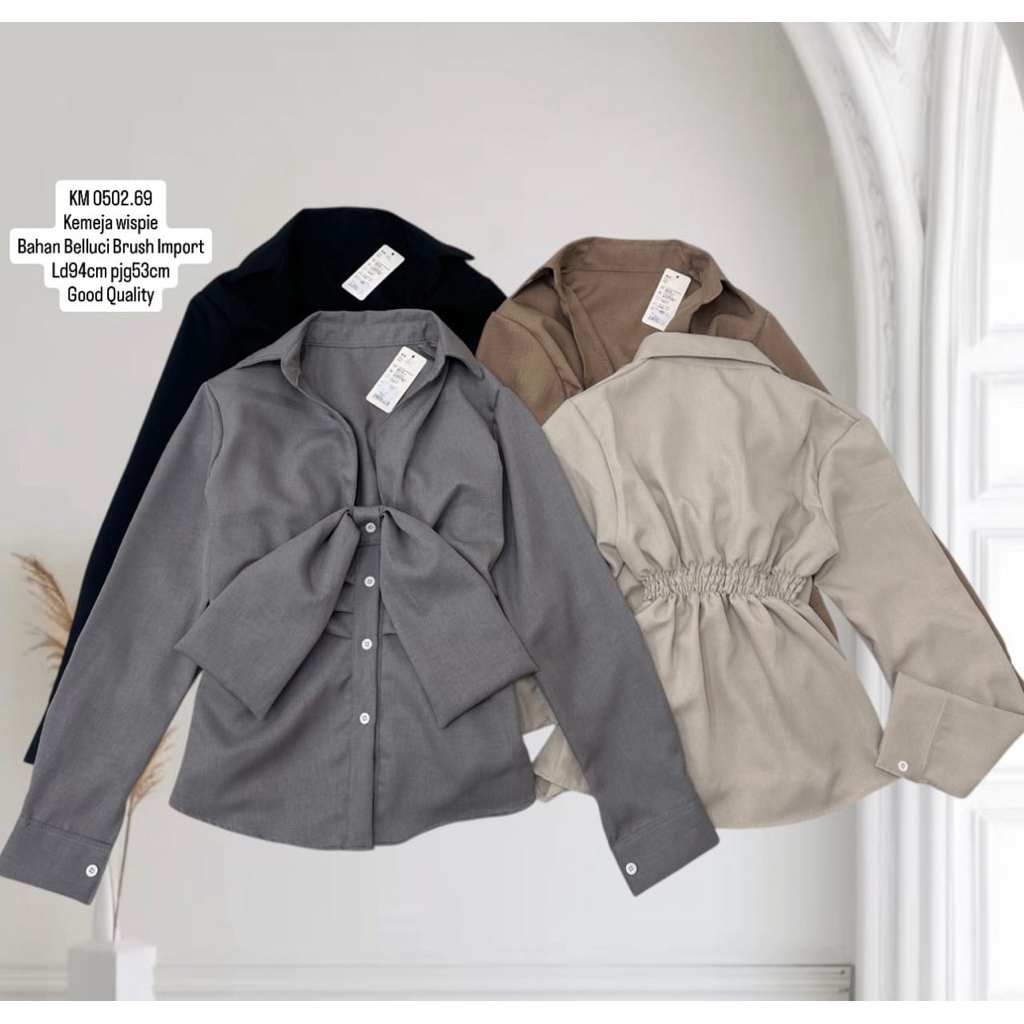 KEMEJA WISPIE / ATASAN WANITA / BAJU KERJA / ATASAN PITA / BLOUSE KERJA