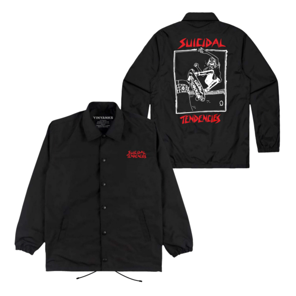 The Getooxs Jacket Coach Suicidal Tendencies Skateboard Jacket Unisex warna Hitam