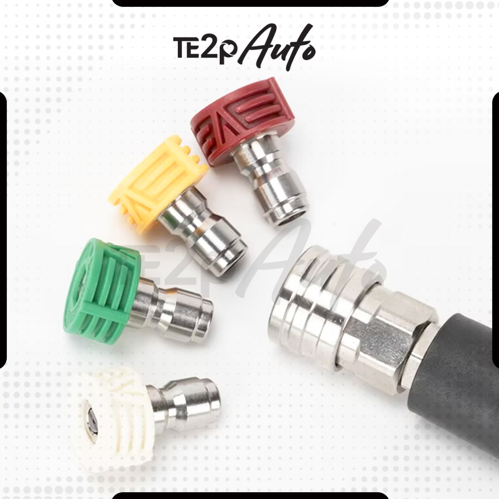 BEST SELLER TE2P AUTO NOZZLE TIP SET 4PCS MODE SEMPROT 0 15 25 40 QUICK RELEASE 1/4" ADAPTOR SIZE