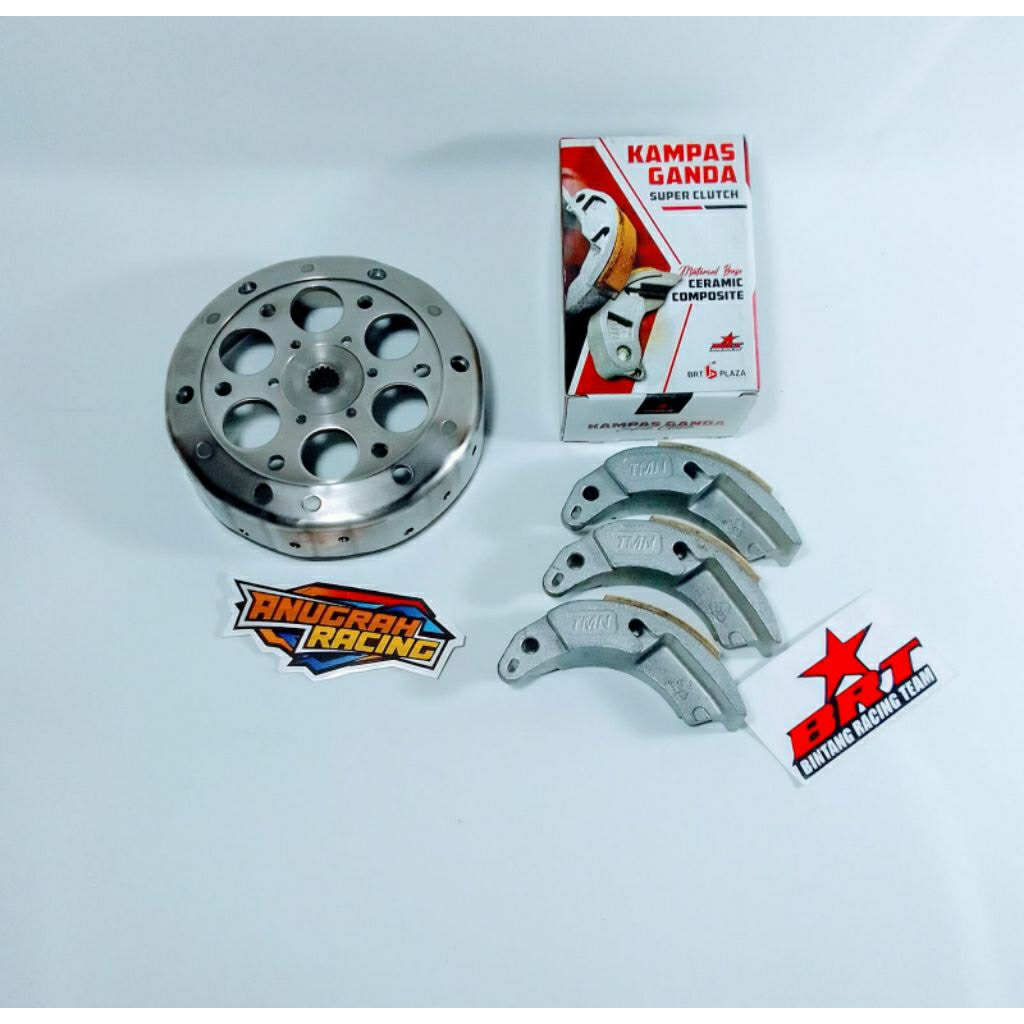 PAKET MANGKOK GANDA + KAMPAS GANDA BRT ANTI GREDEK CUSTOM BOLONG MIO SPORTY MIO SMILLE FINO KARBU  M