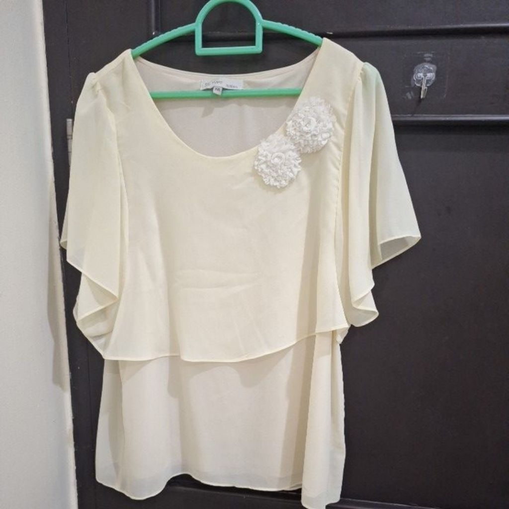 atasan warna soft yellow - preloved