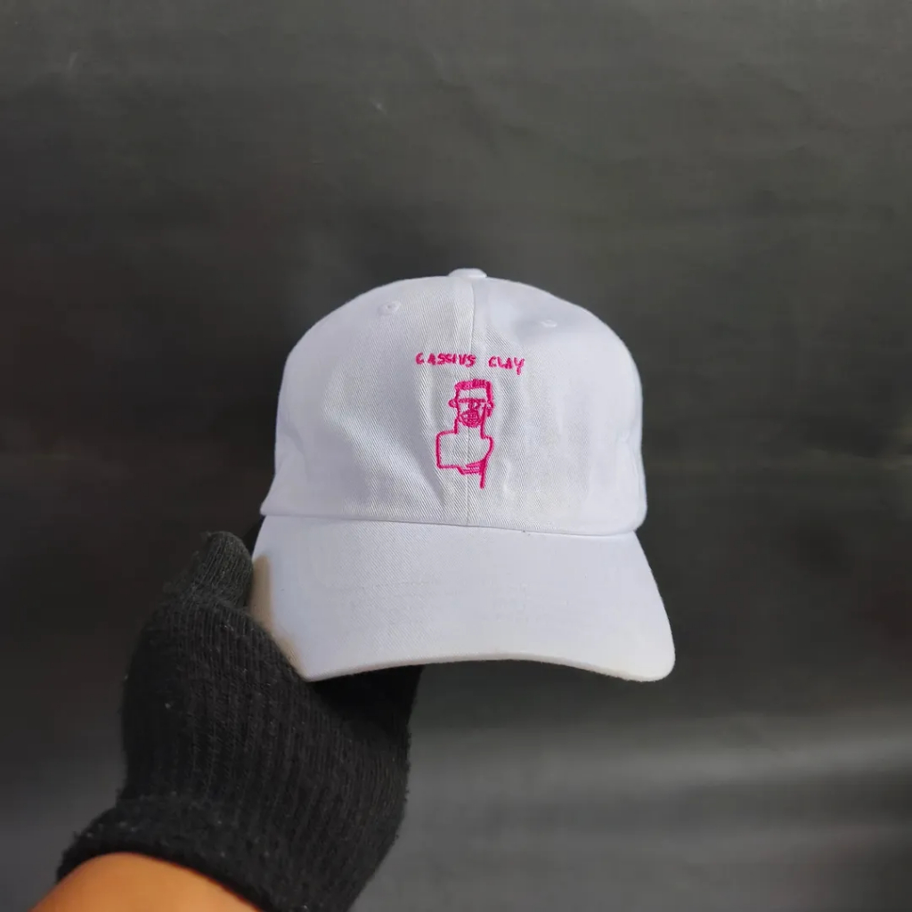 Topi Simple Cap JMB - JEAN MICHEL BASQUIAT - CASSIUS CLAY Putih