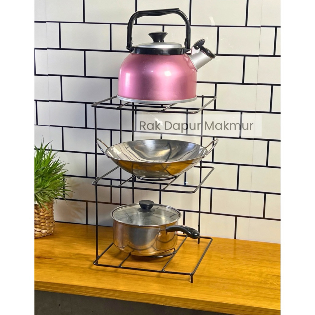 Rak Panci Rak Wajan Susun Serbaguna Rak Dapur Multifungsi
