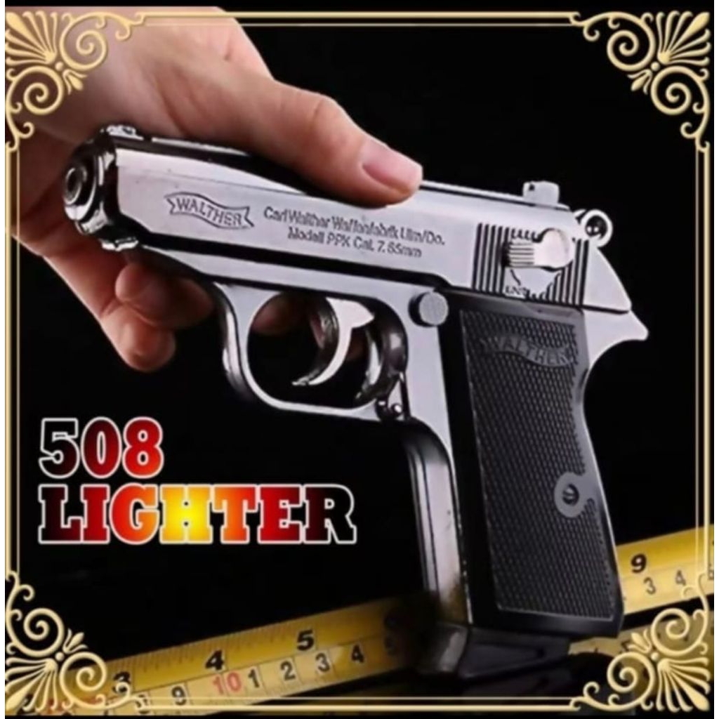 TERMURAH ~ Korek Api Pistol Bara Las Pemantik Gas Unik Full Besi-