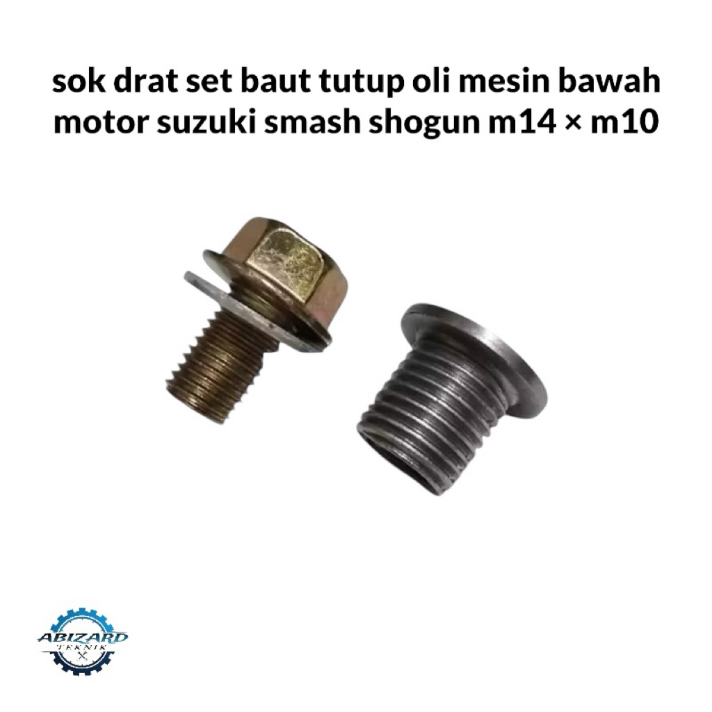 sok drat bosh drat set baut tutup oli mesin bawah motor suzuki smash shogun m14 × m10