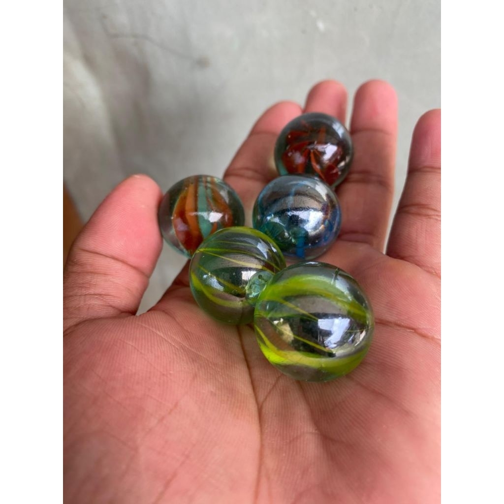 20 Biji Kelereng Mata Kucing Ukuran Jumbo Mata Kucing Kelereng Kembang