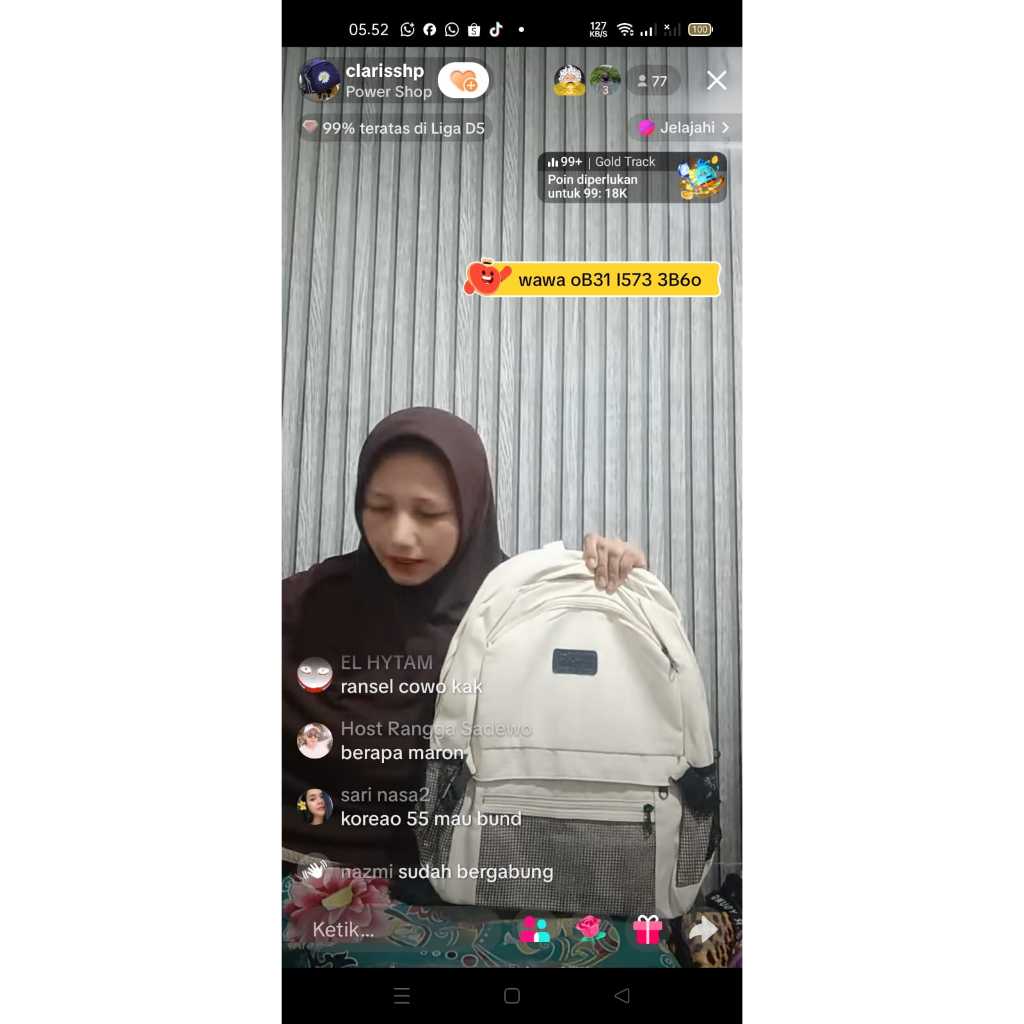 tas korea putih + ocil