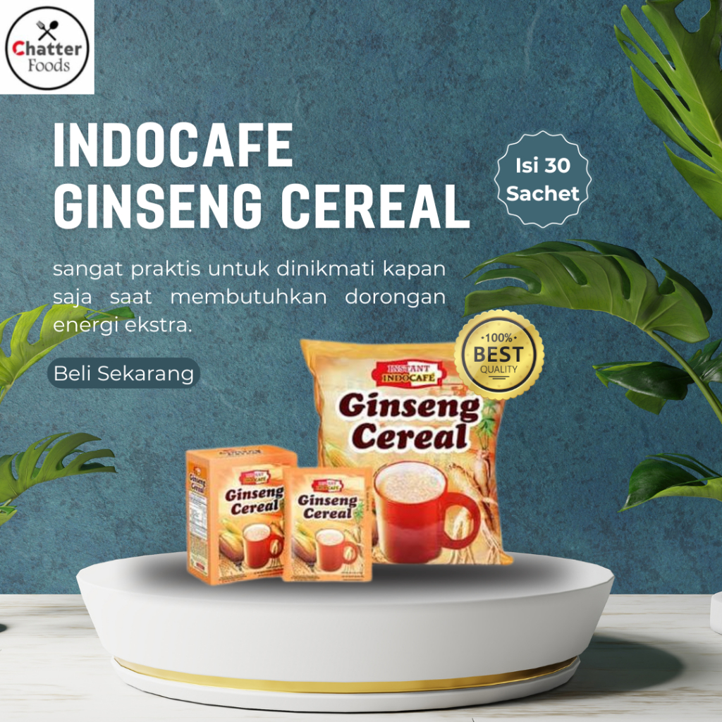 Indocafe Instan Ginseng Cereal / Sereal Gingseng Indocafe / 30sachet / halal
