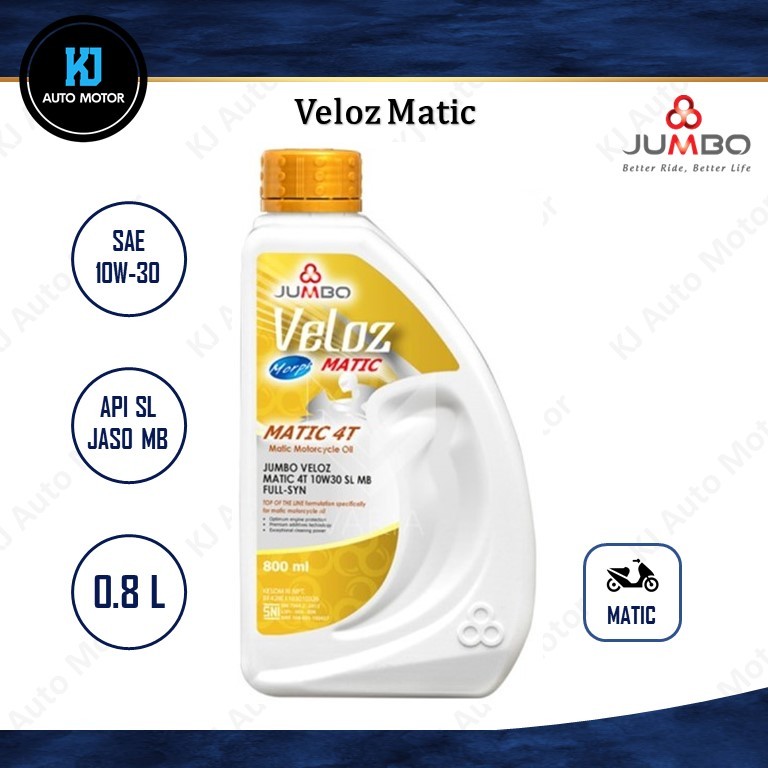 Oli Motor Jumbo Veloz Matic 0.8L (800mL) 10W-30