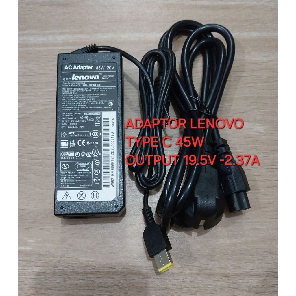 charger adaptor thinkpad LENOVO TYPE C 45W aksesoris laptop