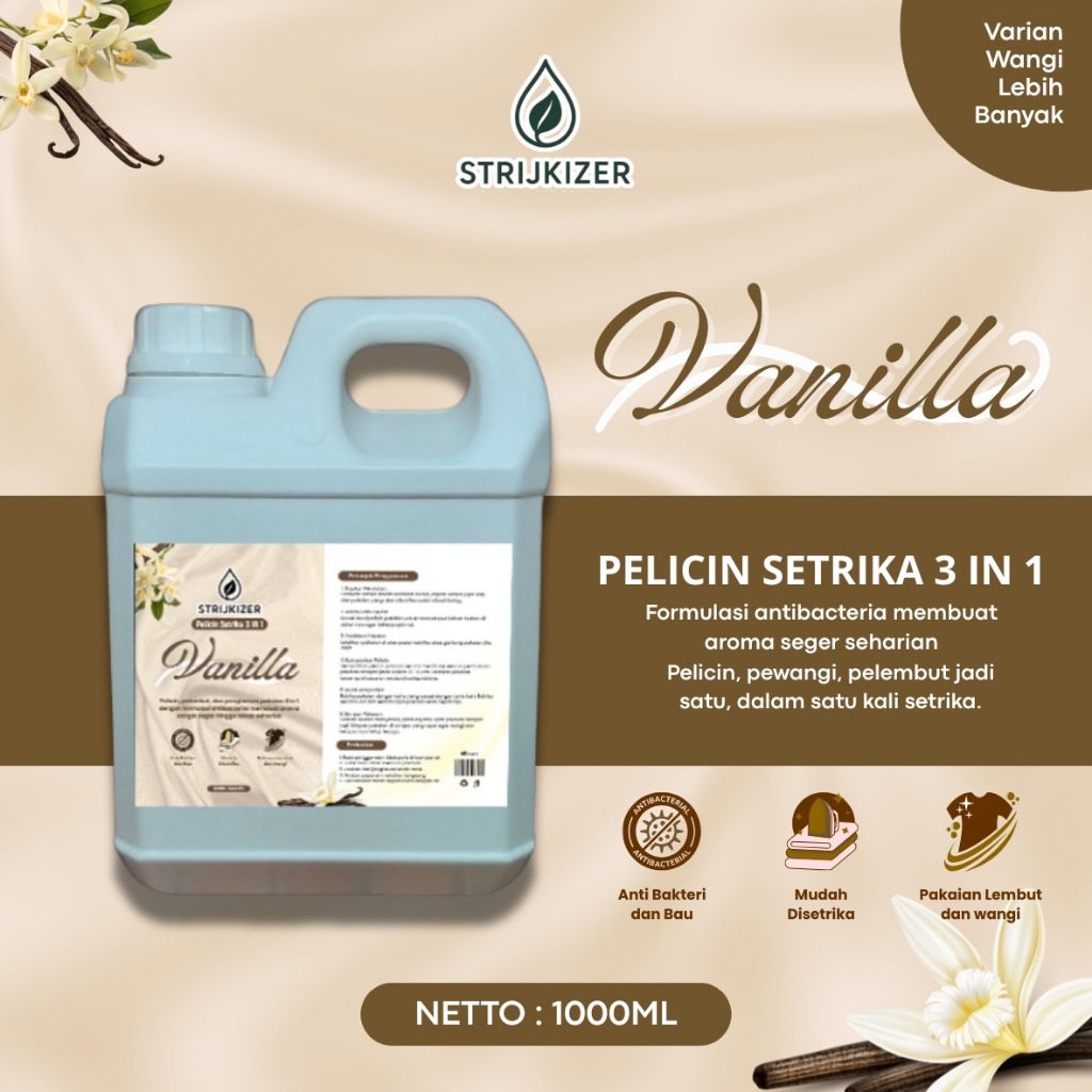 PELICIN PELEMBUT PEWANGI Pakaian LAUNDRY Setrika Vanilla 1 Liter 3in1