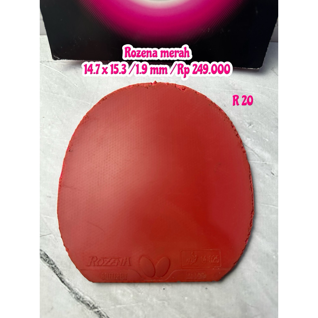 SECOND KARET TENIS MEJA PINGPONG ROZENA MERAH