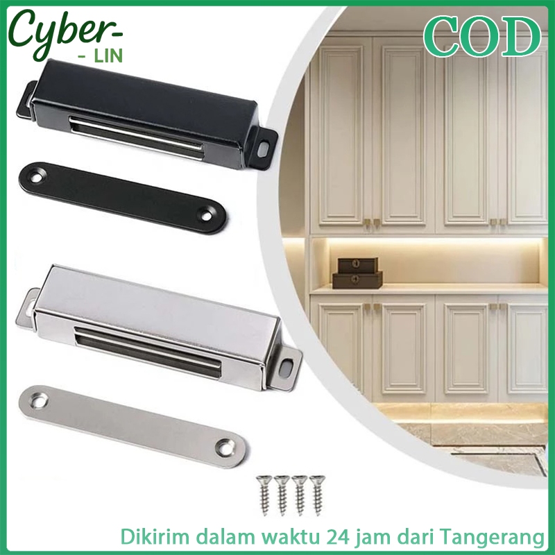 4 Inch Magnet Pintu Lemari Kabinet Magnet Plat Kuat Besar Kuat Penutup Pintu Lurus Magnet Pintu Slid