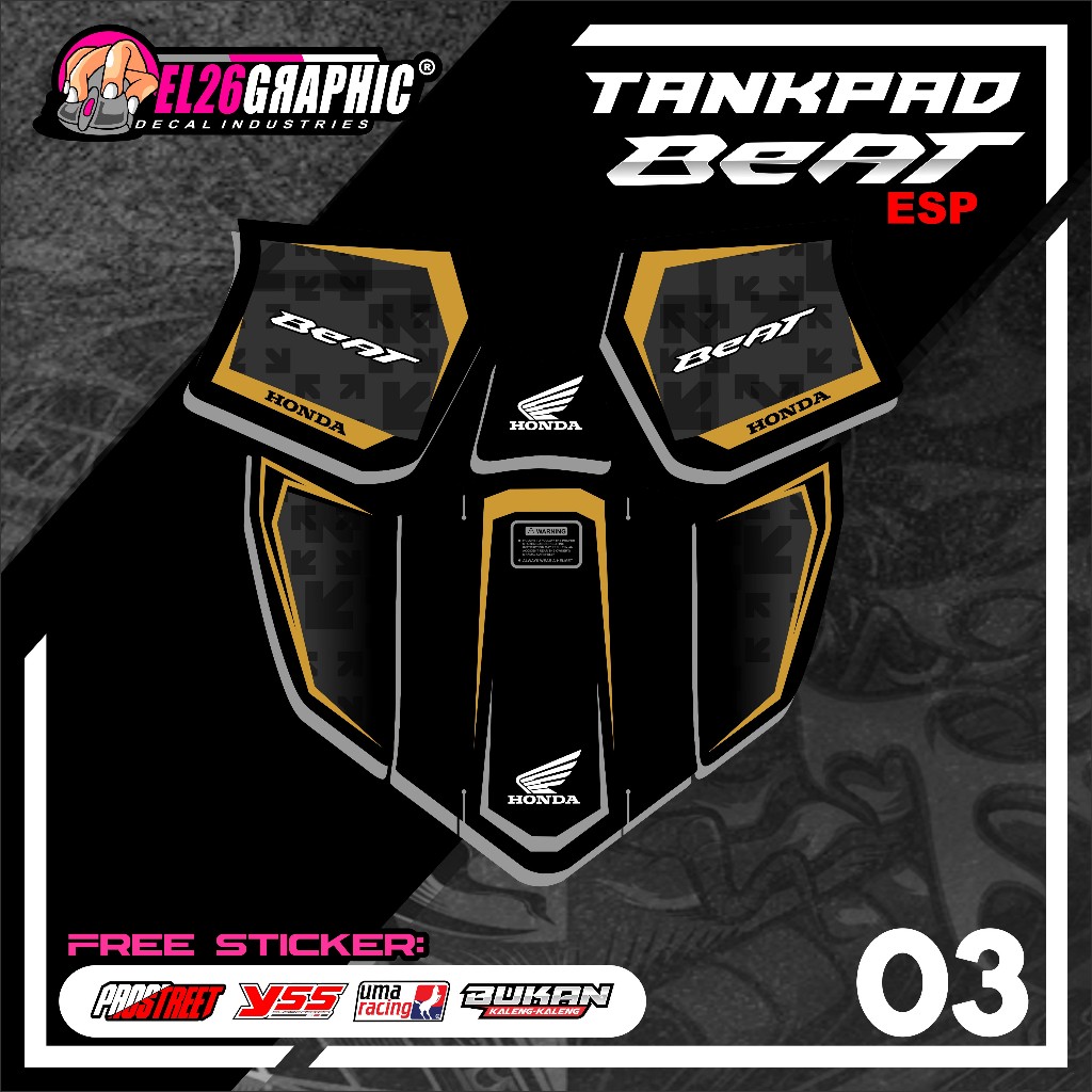 03 STICKER TANKPAD DASBOR BEAT ESP - STIKER TANKPAD DASBOR BEAT ESP
