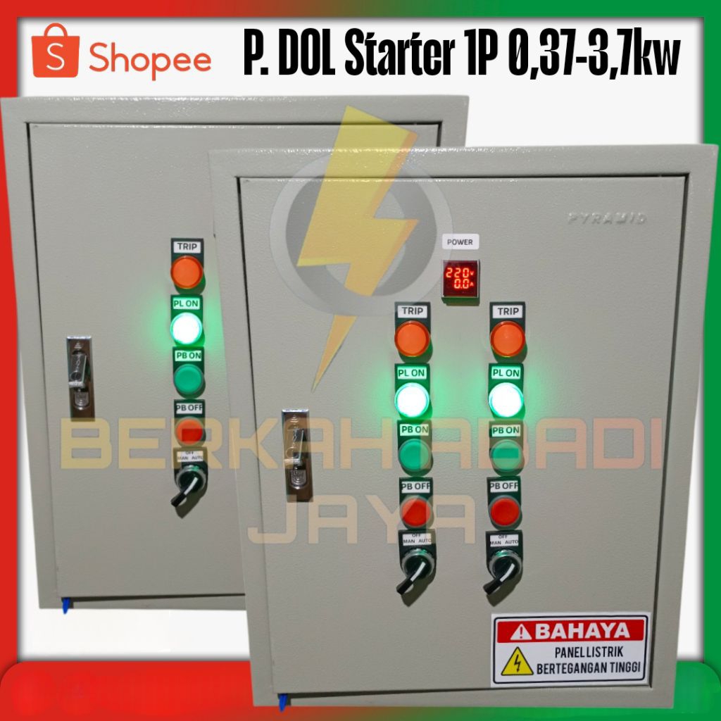Panel dol starter 2unit 1p 0,75kw sampai 3,75