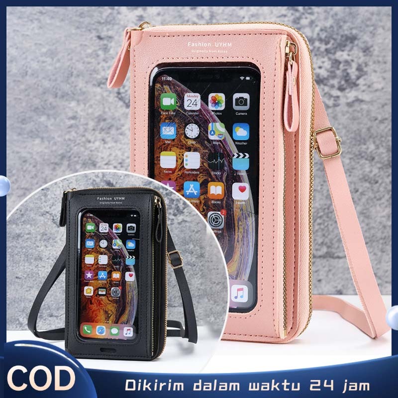 Tas Selempang Wanita Dompet Hp Touch Screen Sling Bag Multifungsi Anti Air Dompet Panjang Wanita Tas