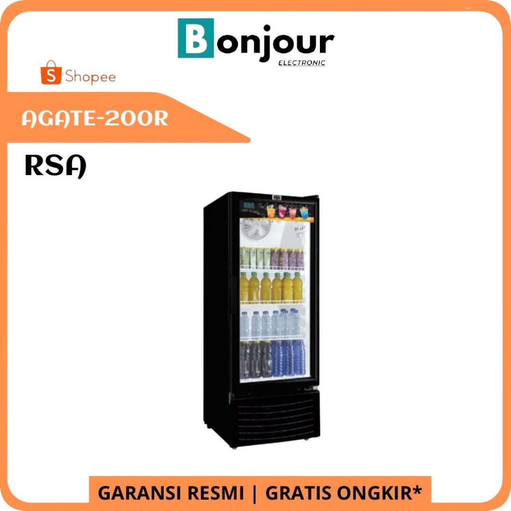 Showcase 3 Rak RSA AGATE-200R Agate200 207 Liter Showcase RSA New Black Design