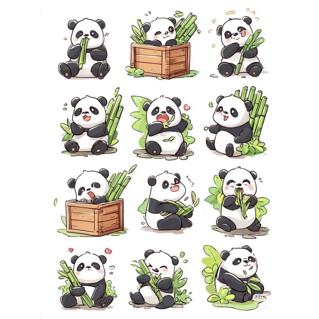 stiker panda lucu,stiker anak,mainan anak,stiker imut,stiker hp,stiker buku