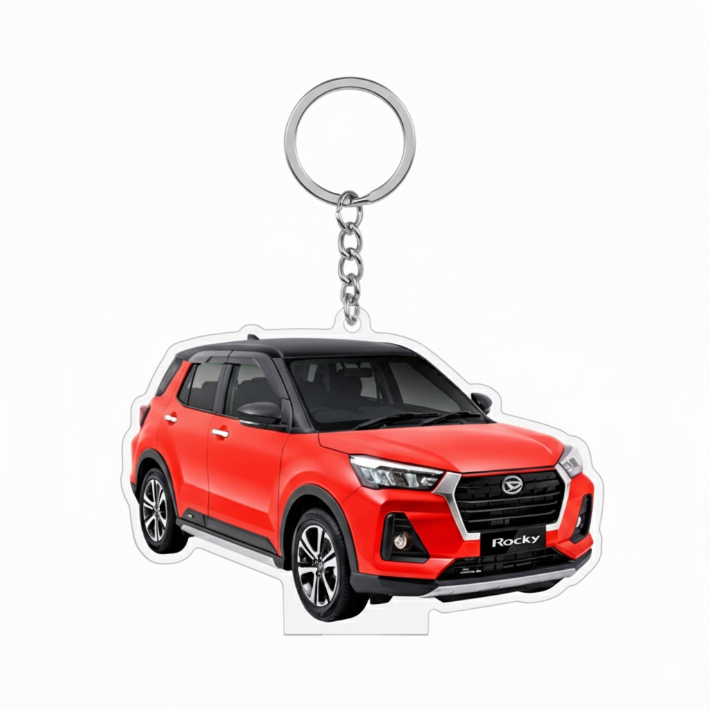 Gantungan kunci DAIHATSU ROCKY Eksklusif Merchandise Aksesoris Mobil Akrilik