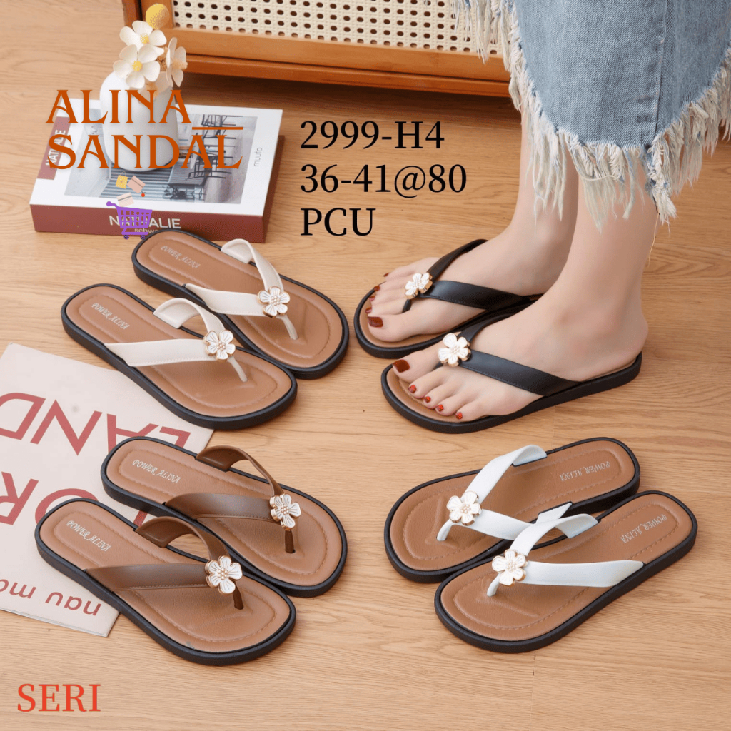 Sandal Jepit Wanita | Sandal Jepit Karet Empuk | Sandal Jepit Jelly Fashion BungaTerbaru 2999-H4