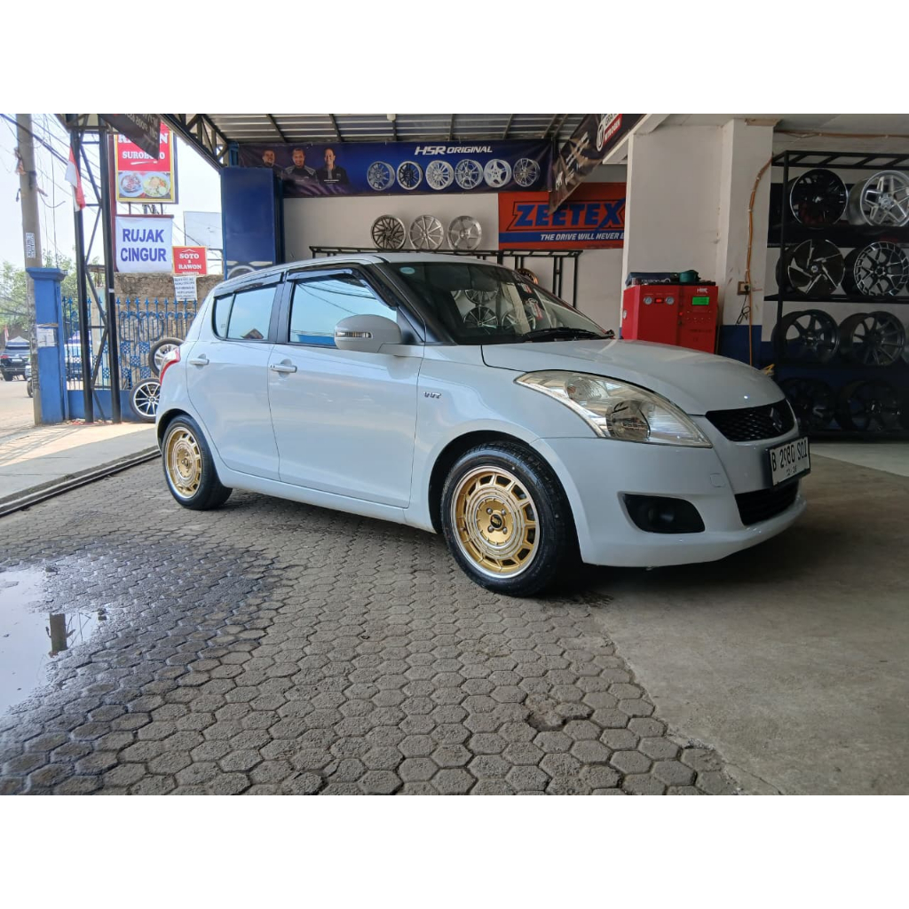 paket ganteng velg hsr rtr ring 16 plus ban accelera 195 50 ring 16 untuk mobil suzuki swife
