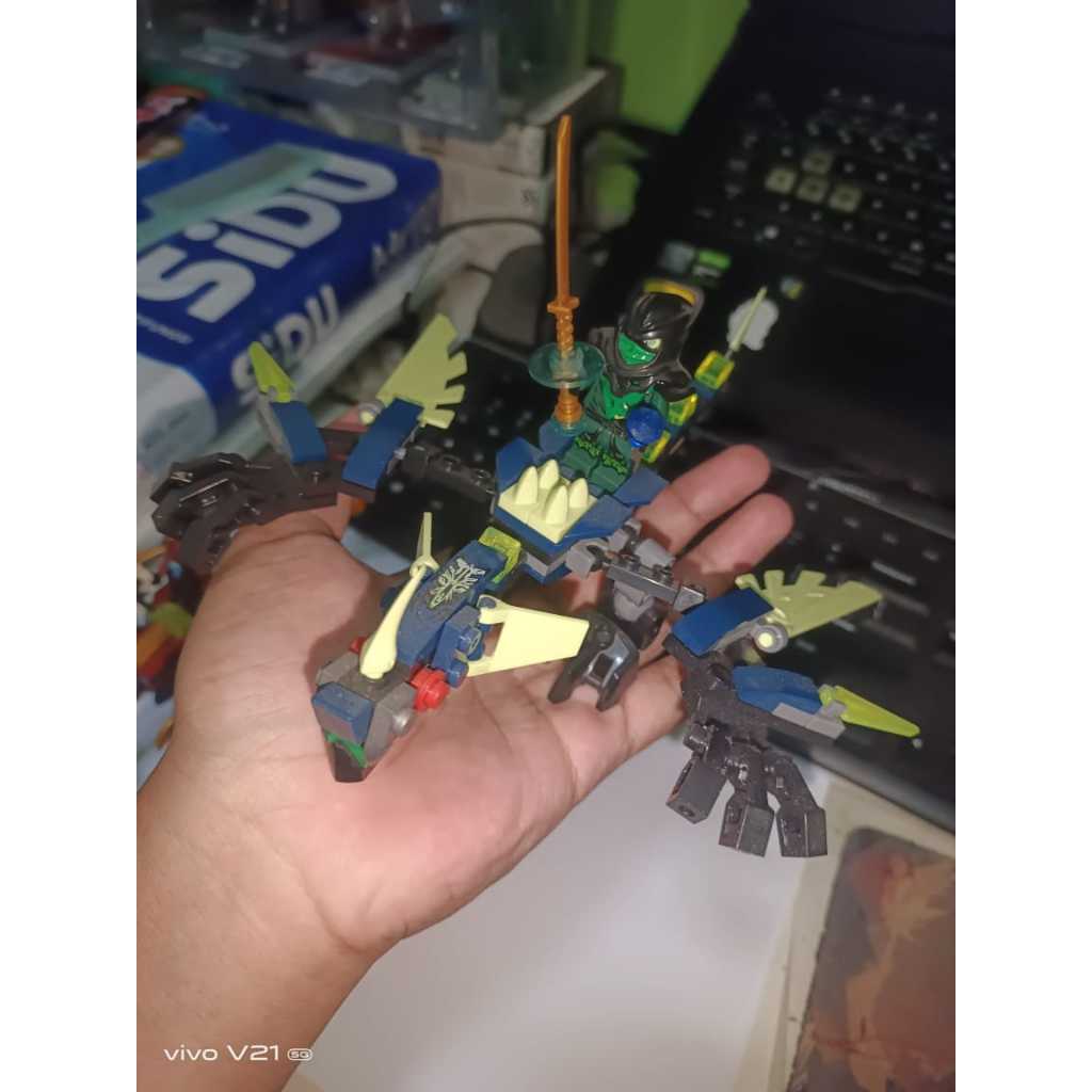 Brick Block Ninjago KW Green Ninja and Morro Dragon Loose WYSWYG