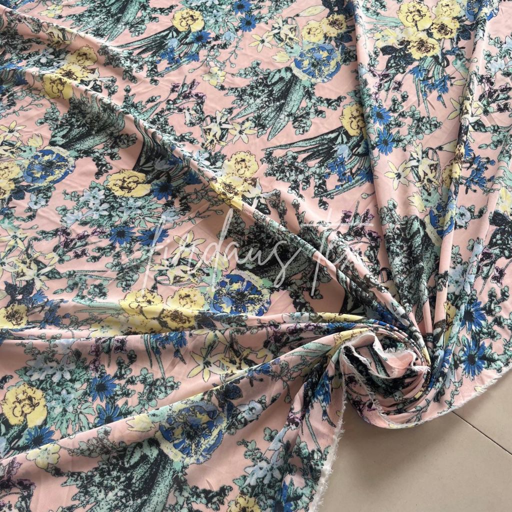 kain sifon ceruti premium motif bunga