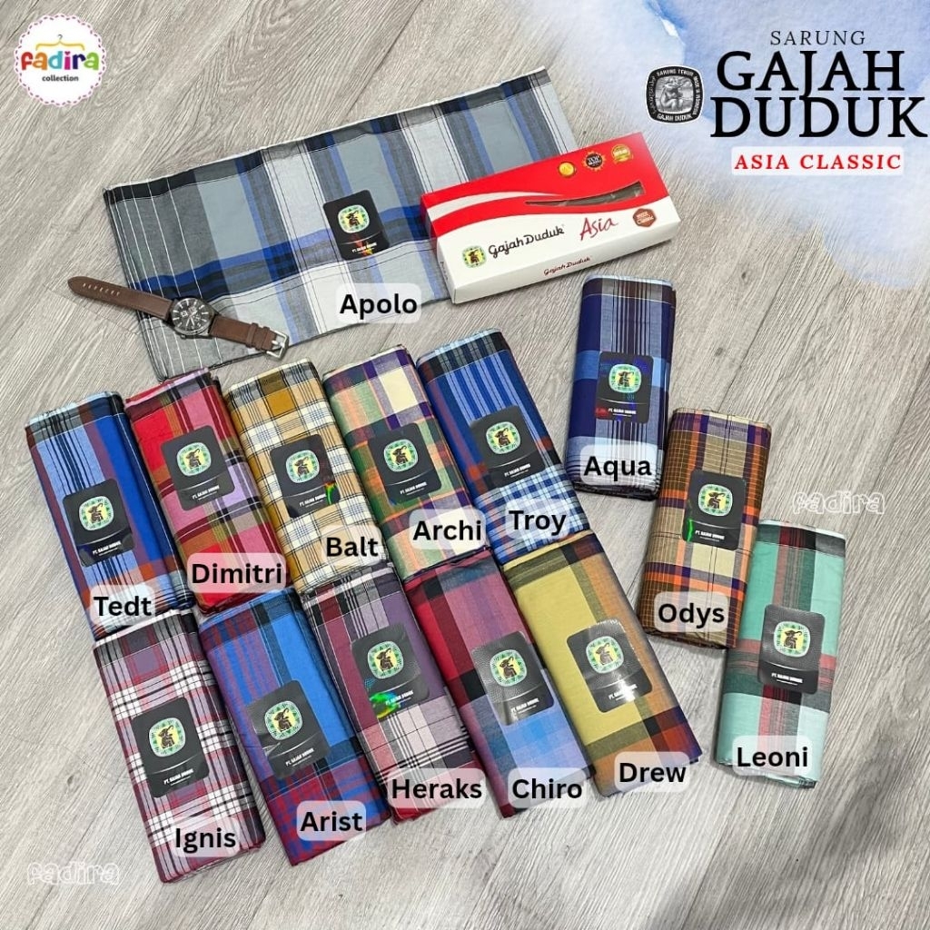 Sarung Gajah Duduk Asia Duplex / Sarung Dewasa / Sarung Kotak kotak / Satung Motif / Sarung Pria /Sa