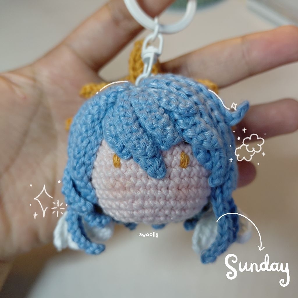 Gantungan kunci Sunday HSR rajut Sunday Keychain