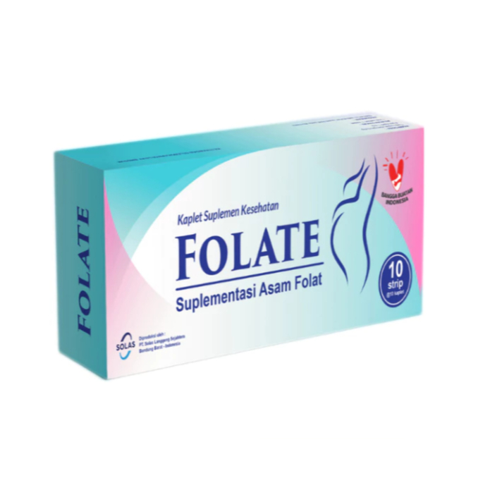 Folate Box 100 Kapsul - Suplemen Asam Folat 1000 mcg Untuk Ibu Hamil - Folic Acid 1000 mcg