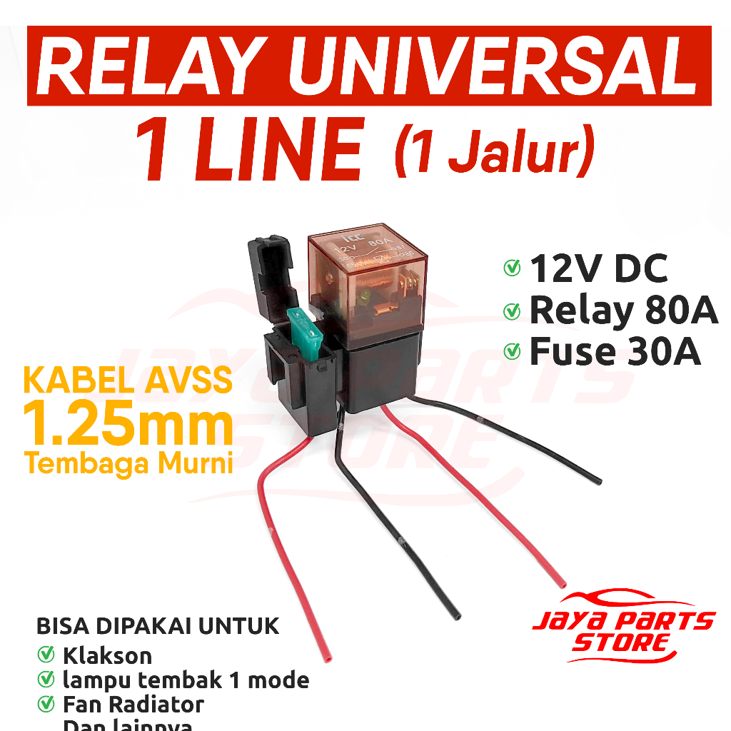Relay Untuk Klakson dan Lampu 4 Kaki 12v 80A PMV - Riley Riley 4 Pin - untuk Kelakson Denso Bosch He