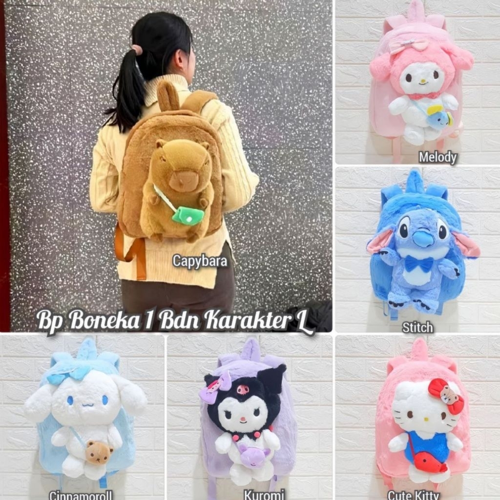 Tas Boneka Karakter Full Body Tas Ransel Boneka 1 Badan Karakter Bagpack