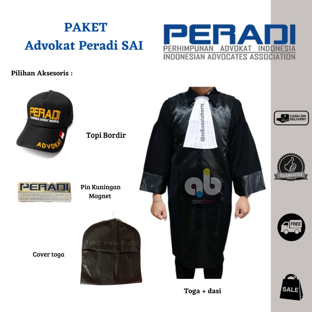 [Peradi SAI] Toga Advokat | Toga Pengacara | Pelantikan | Peradi SAI | Paket Lengkap | Redy Stok
