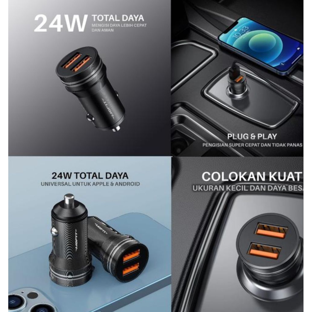 Mofit F10 Free kabel Micro USB Premium Car Charger